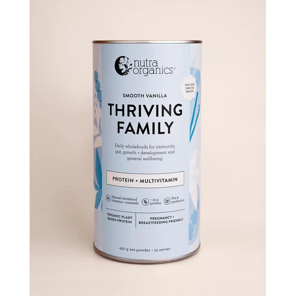 Nutra Organics Smooth Vanilla / 450g Nutra Organics Thriving Family supplements