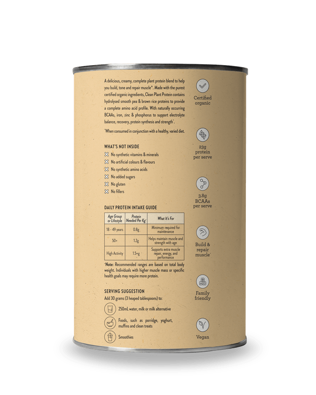 Nutra Organics Nutra Organics Clean Plant Protein Vanilla 500g Wellness