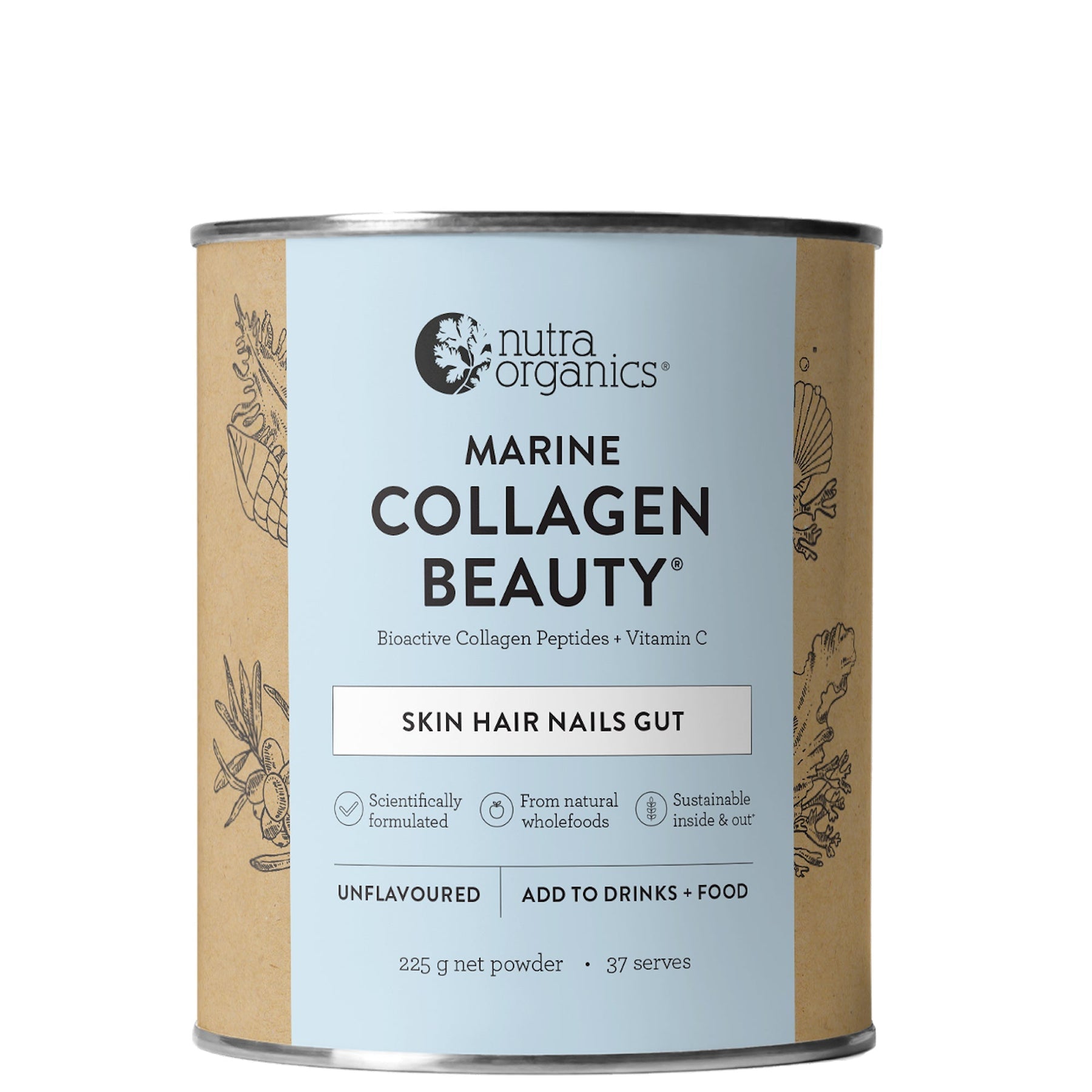 Nutra Organics Nutra Organics Marine Collagen Beauty Supplements 225g Wellness