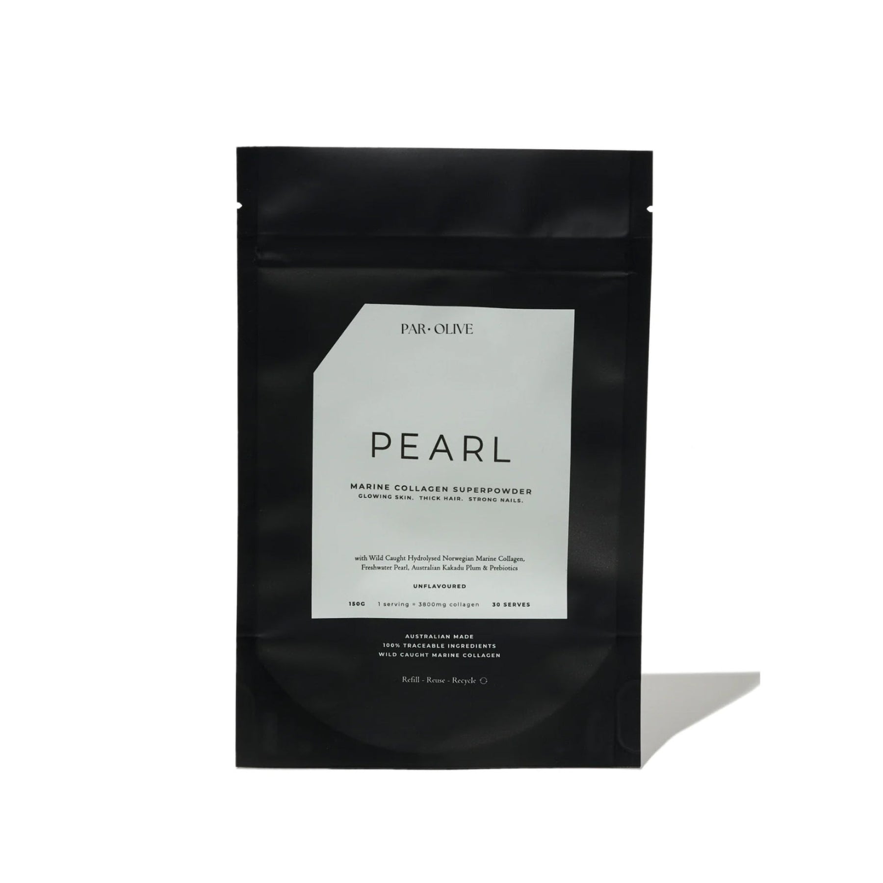 Par Olive Par Olive PEARL Marine Collagen Superpowder Refill Pouch - Unflavoured 150g Collagen Powder