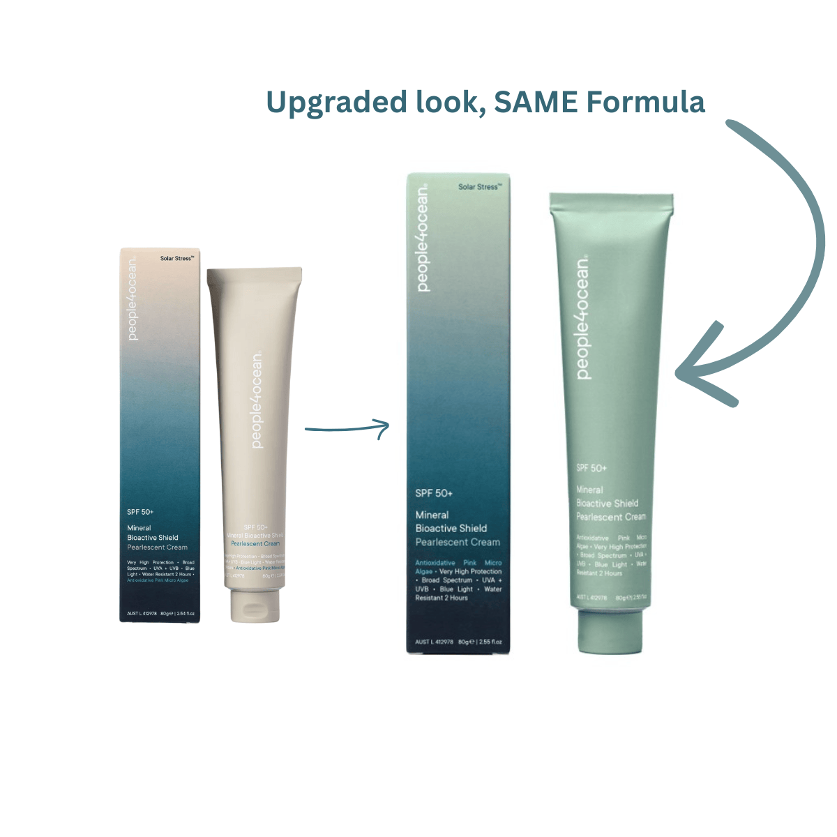 people4ocean People4ocean SPF 50+ BIOACTIVE SHIELD Pearlescent Mineral Sunscreen 80g Body Sun Care