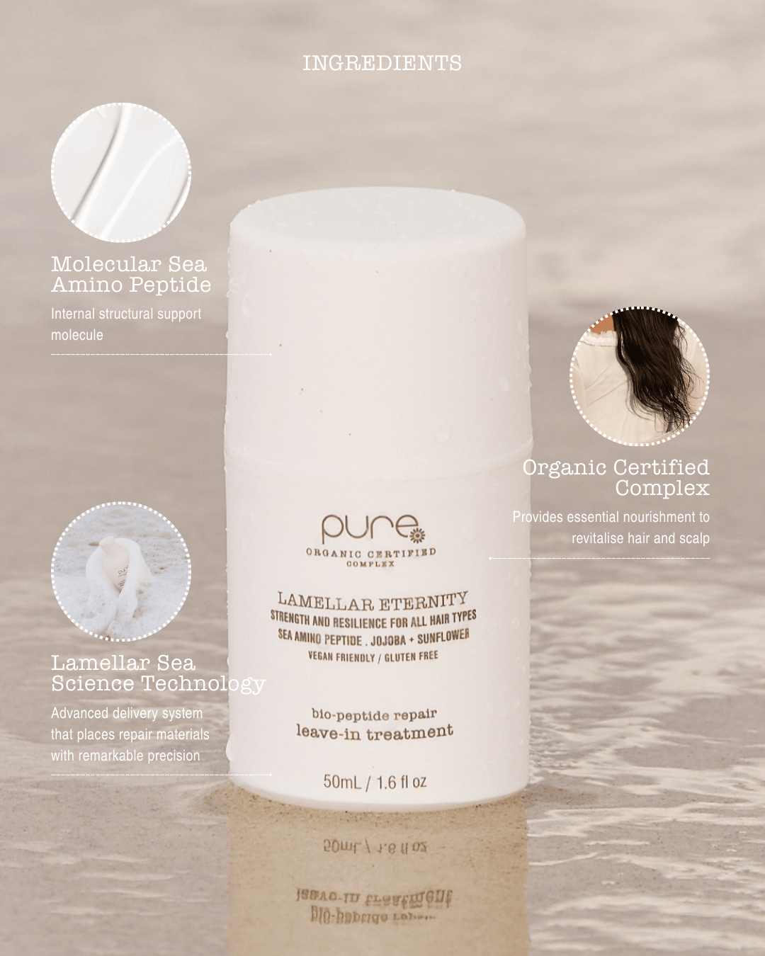 Pure Pure Lamellar Eternity Bio-Peptide Repair Leave-in Treatment 50ml Hair Treatments