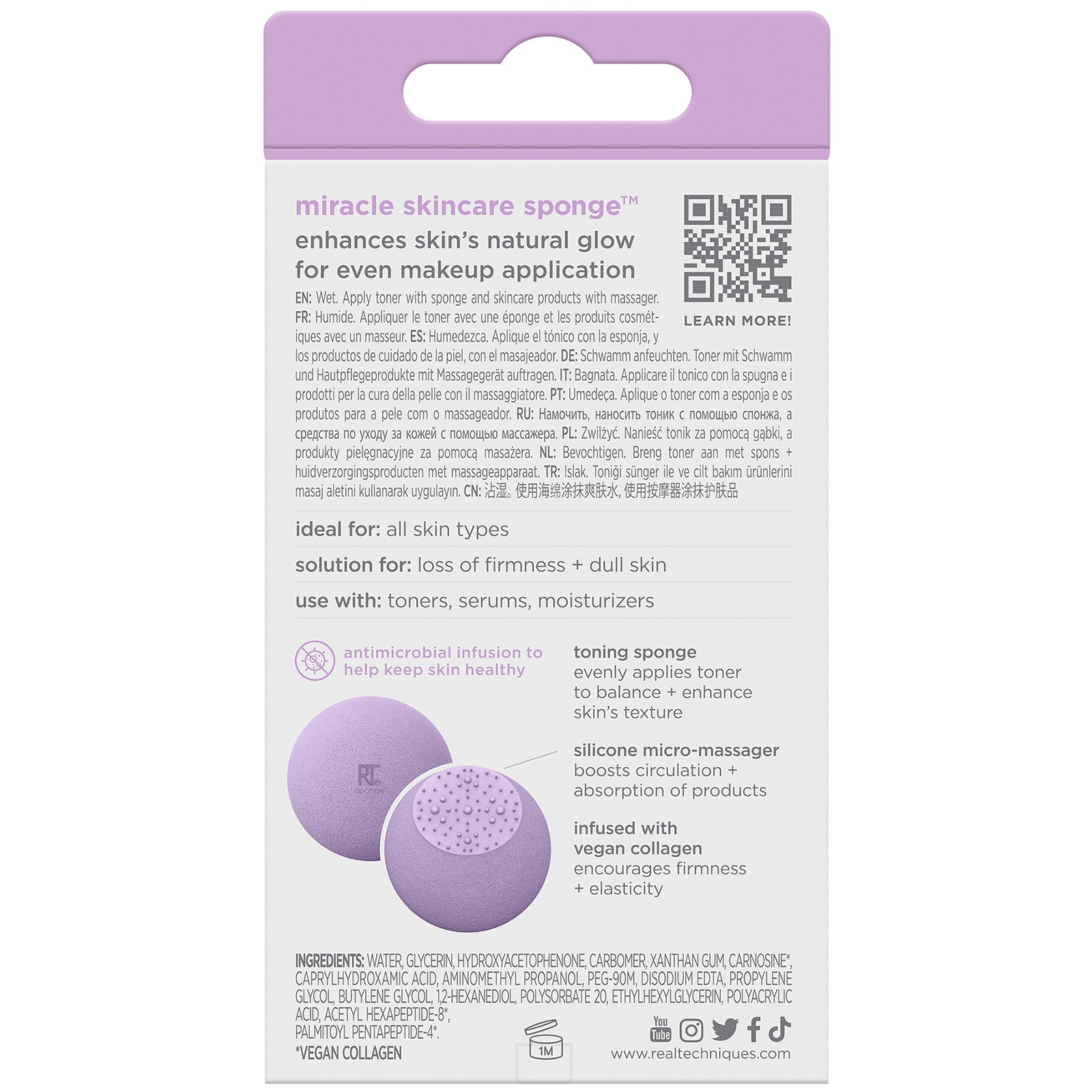 Real Techniques Real Techniques Sponge+ Miracle Skincare Sponge Cosmetics