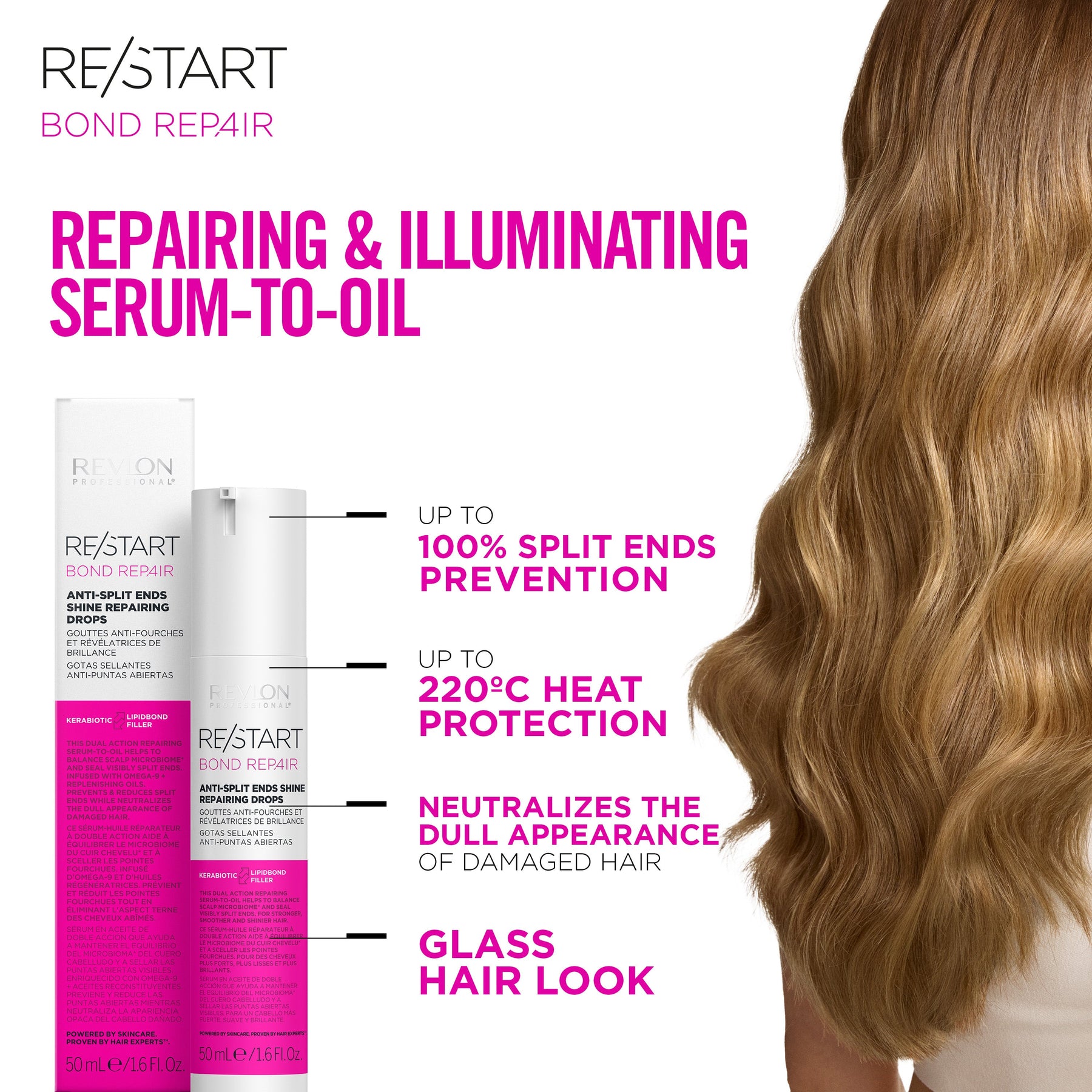 Revlon Professional Revlon Professional Re/Start Bond Repair Anti-Split Ends Shine Repairing Drops 50ml Hair Oils & Serums