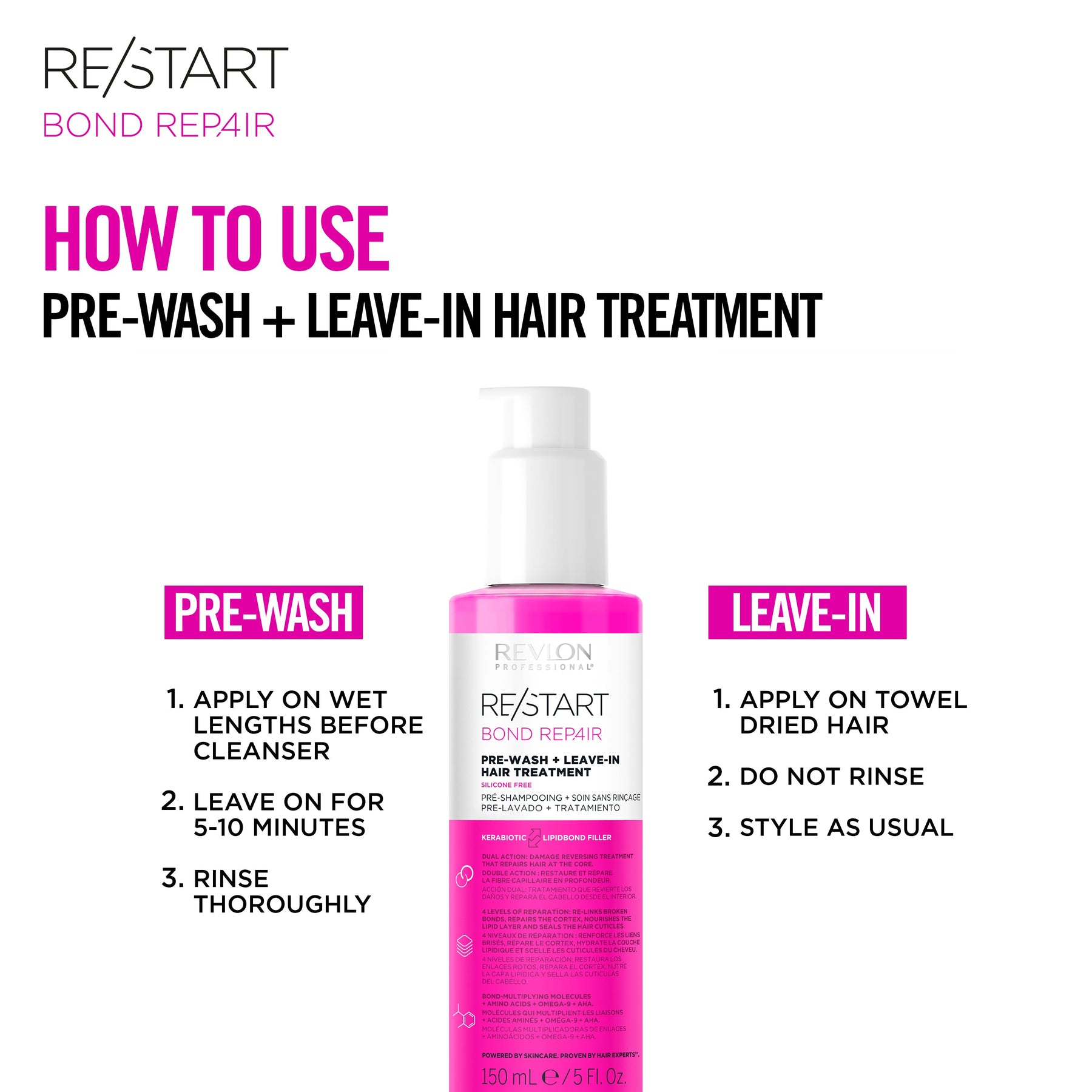 Revlon Professional Revlon Professional Re/Start Bond Repair Pre-Wash and Leave-In Hair Treatment 150ml Leave-in Conditioner