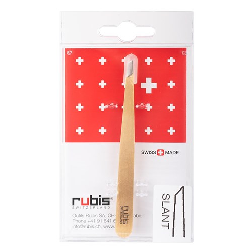 Rubis Rubis Classic Slant Tweezer - Gold Stainless Steel Tweezers