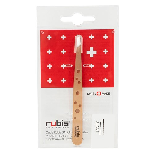 Rubis Rubis Classic Slant Tweezer - Rose Gold Elegance Tweezers