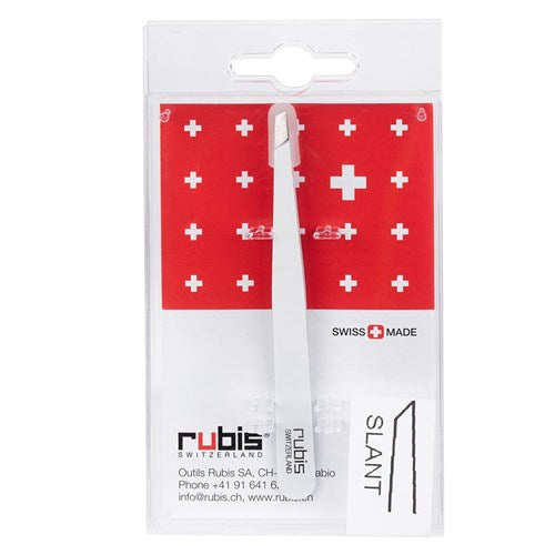 Rubis Rubis Classic Slant Tweezer - White Stainless Steel Tweezers