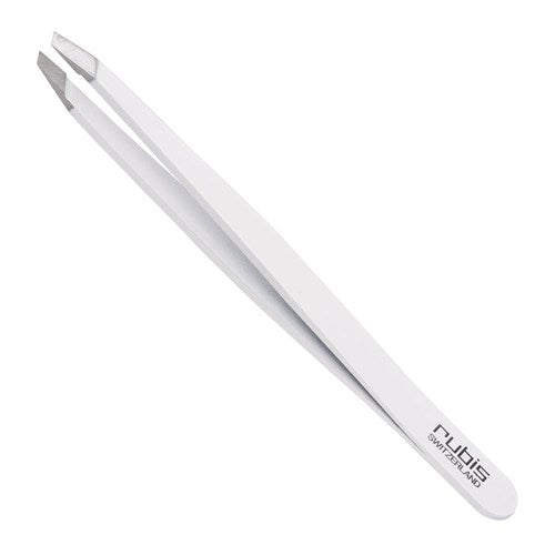 Rubis Rubis Classic Slant Tweezer - White Stainless Steel Tweezers