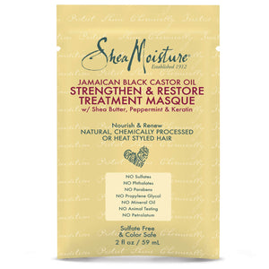 SheaMoisture SheaMoisture Jamaican Black Castor Oil Strengthen and Restore Treatment Masque 59ml (Free Gift) Hair Care