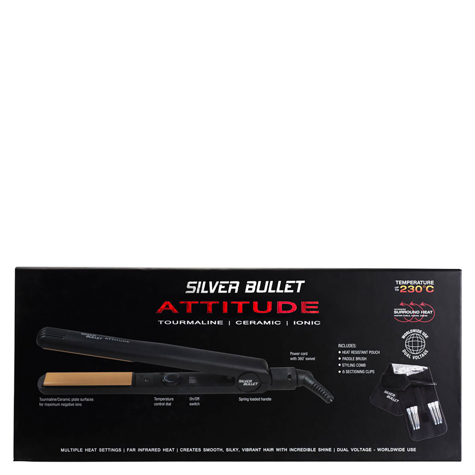 Silver Bullet Silver Bullet Attitude Black Ceramic Straightening Iron Hair Care