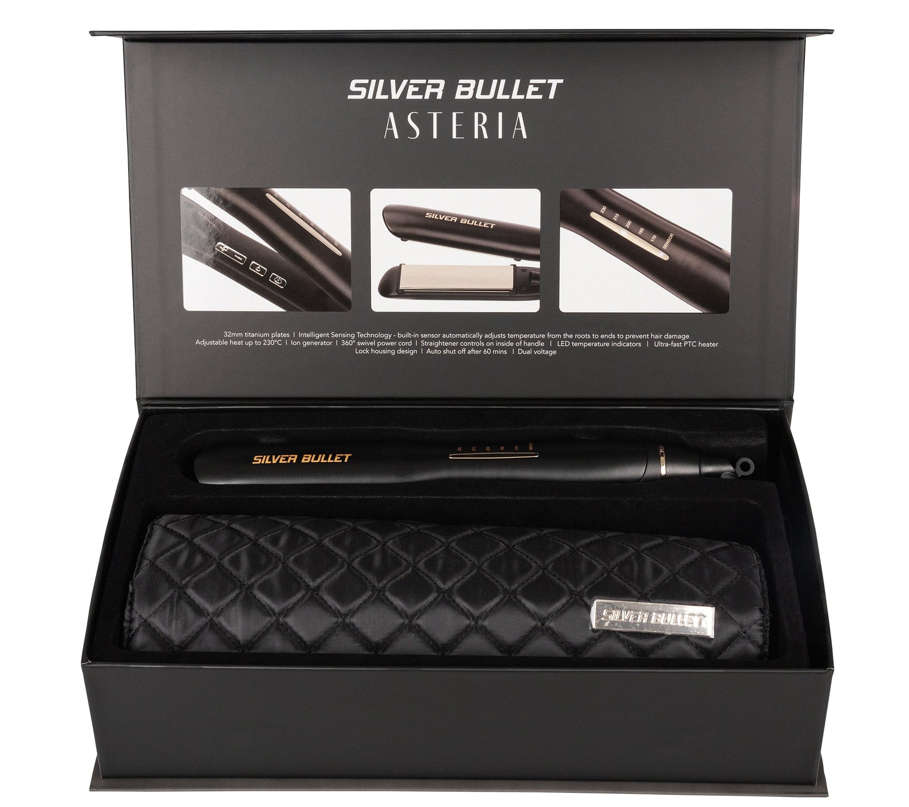 Silver Bullet Silver Bullet Asteria Ionic Titanium Hair Straightener 32mm - Black