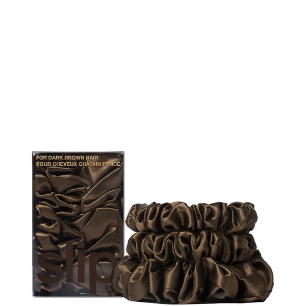 Slip Dark Brown Slip Pure Silk Back To Basics Assorted Scrunchie Set (Various Colours) Hair Care