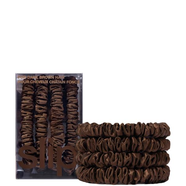 Slip Dark Brown Slip Pure Silk Skinny Scrunchies (Various Colours) Hair Care