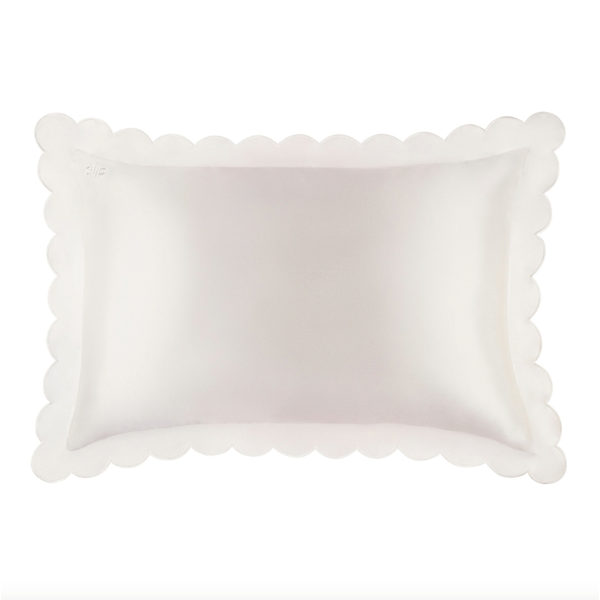 Slip Slip Pure Silk Queen Pillowcase - White Scollop Wellness