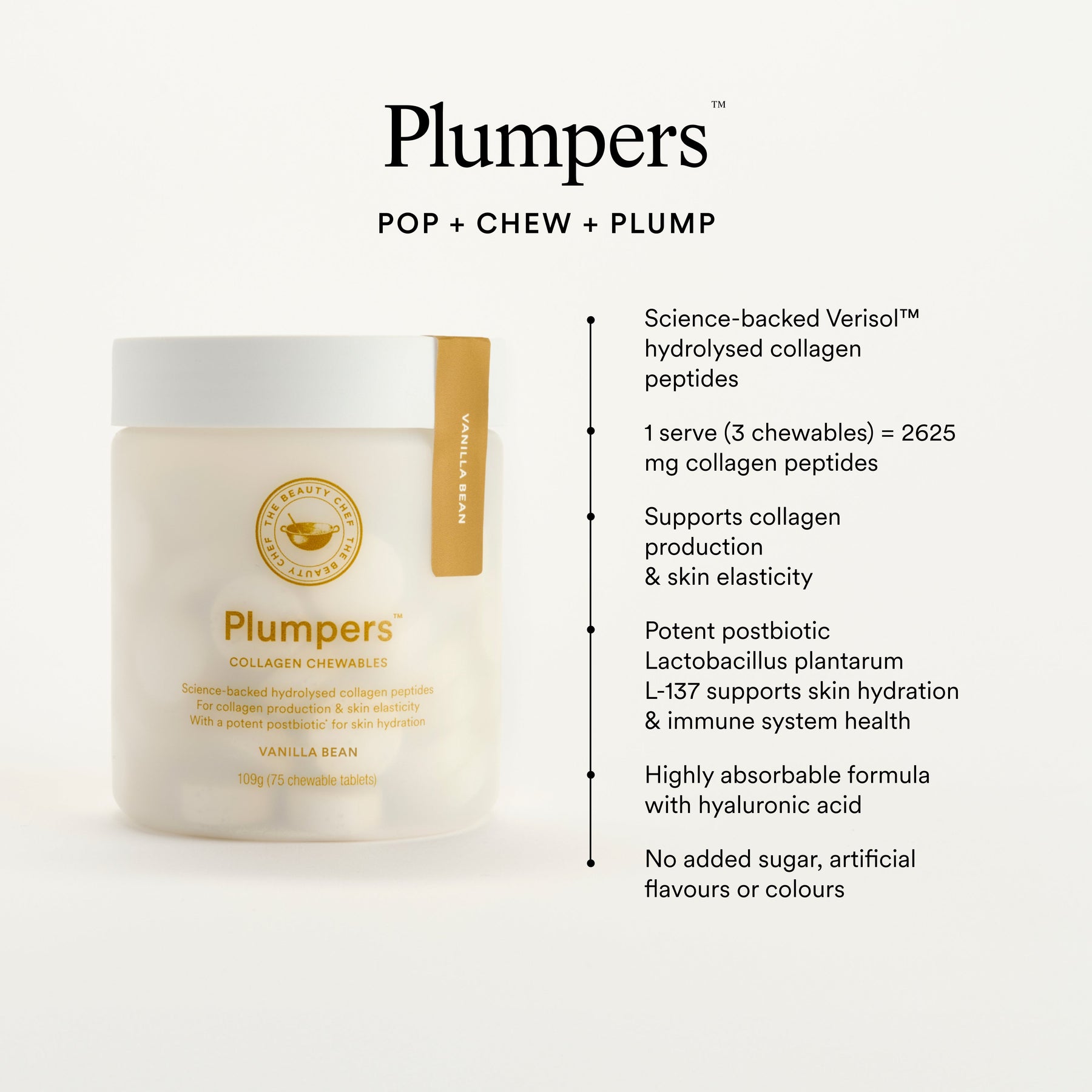 The Beauty Chef The Beauty Chef Plumpers Collagen Chewables Vanilla Bean