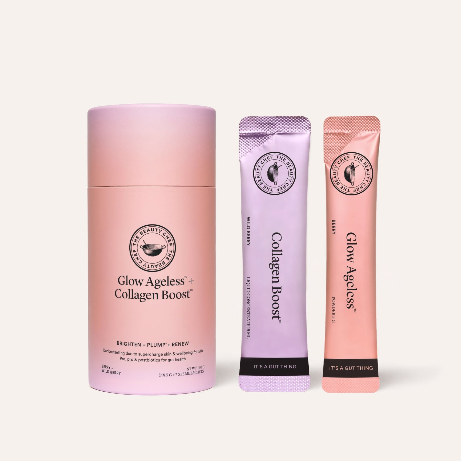 The Beauty Chef The Beauty Chef Glow Ageless + Collagen Boost Sachets 7 x 5 g + 7 x 15 mL Wellness