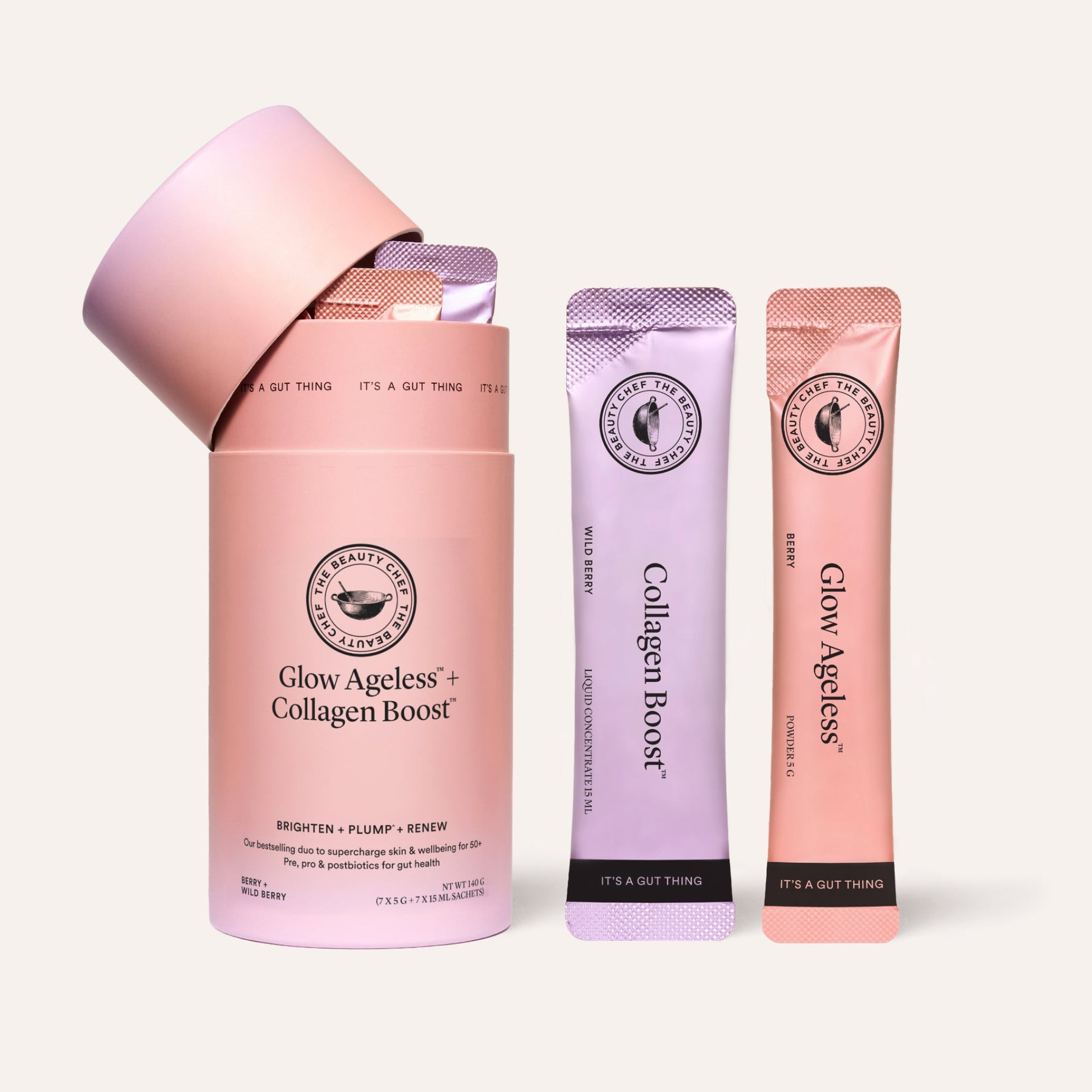 The Beauty Chef The Beauty Chef Glow Ageless + Collagen Boost Sachets 7 x 5 g + 7 x 15 mL Wellness