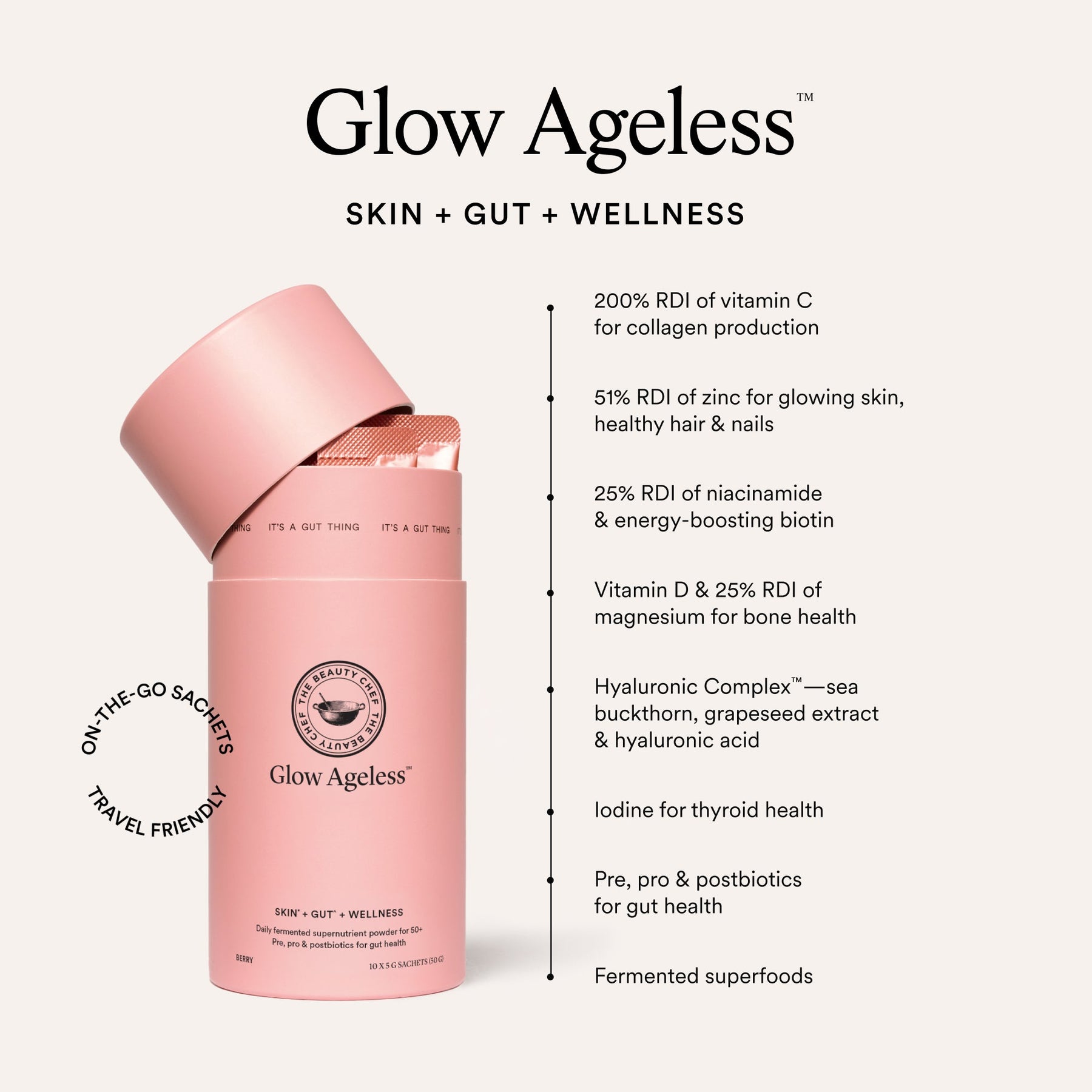 The Beauty Chef The Beauty Chef Glow Ageless Sachets 10x5g Wellness