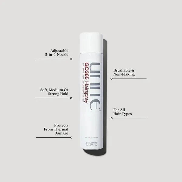 Unite Unite GO365 3 in 1 Hairspray 284g Hair Styling Products