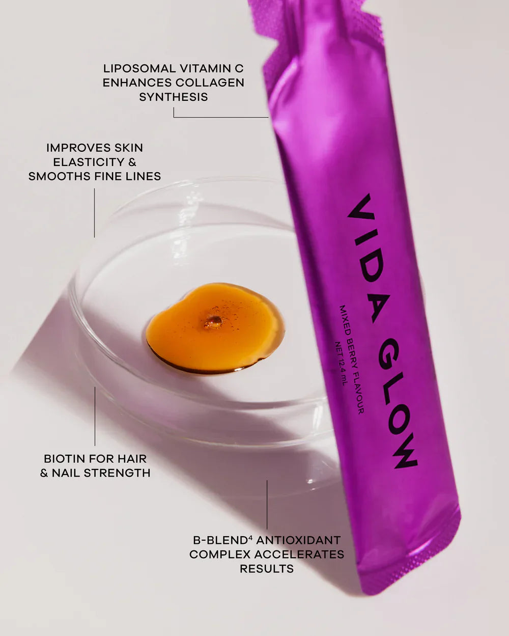 Vida Glow Vida Glow Liquid Collagen Skin Health Mixed Berry - 15 sachets Collagen Powder