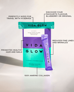 Vida Glow Vida Glow Starter Pack - Natural Marine Collagen Original and Blueberry 14 serves Inner Beauty