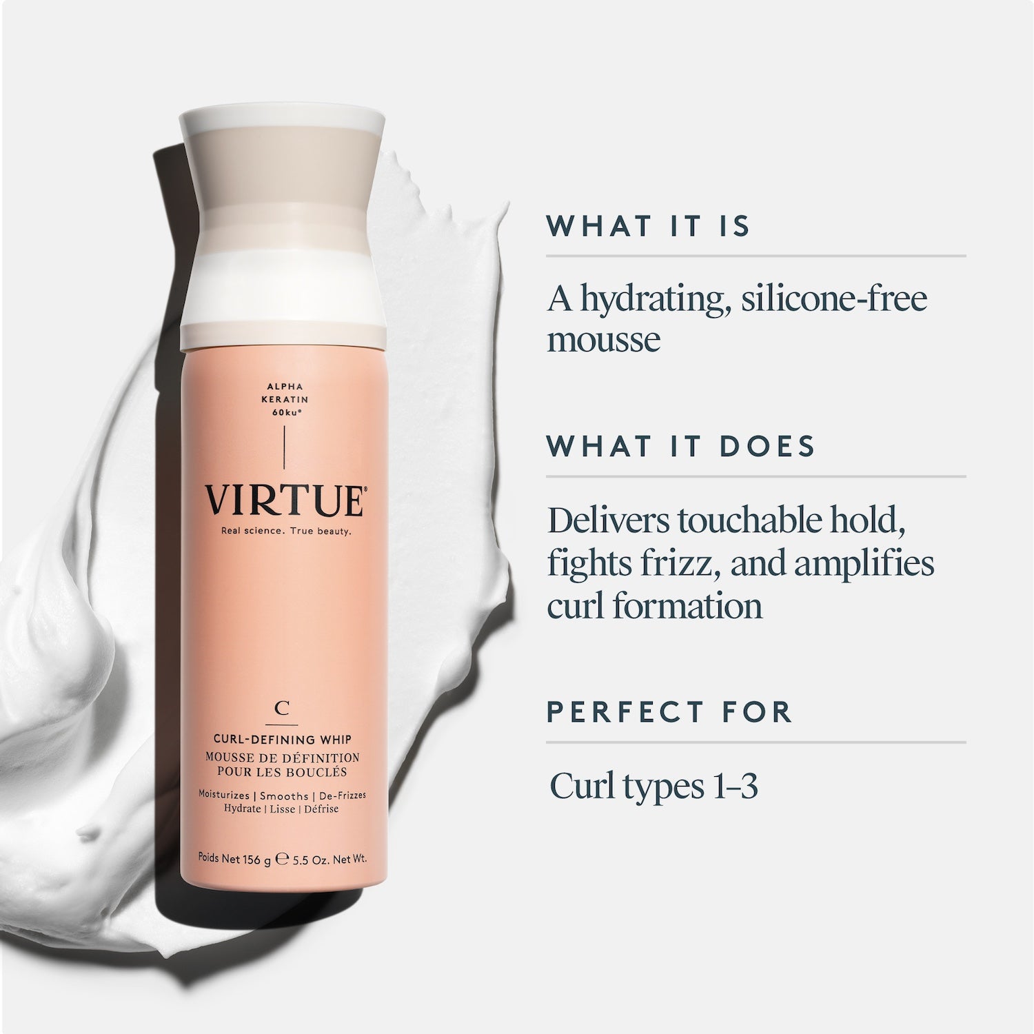 Virtue Virtue Curl-Defining Whip 156g Hair Care