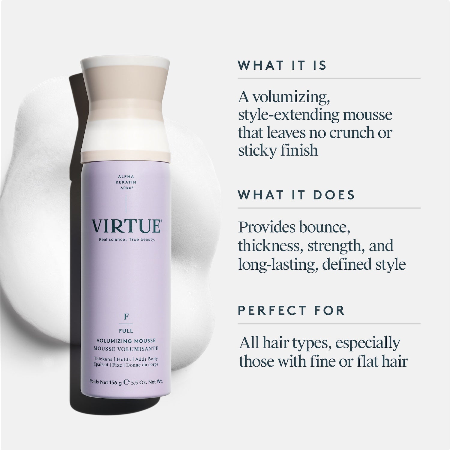 Virtue Virtue Full Volumizing Mousse 156g Hair Care
