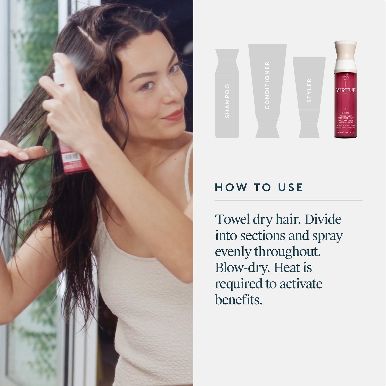 Virtue Virtue Smooth Frizz Block™ Smoothing Spray 60ml Hair Care