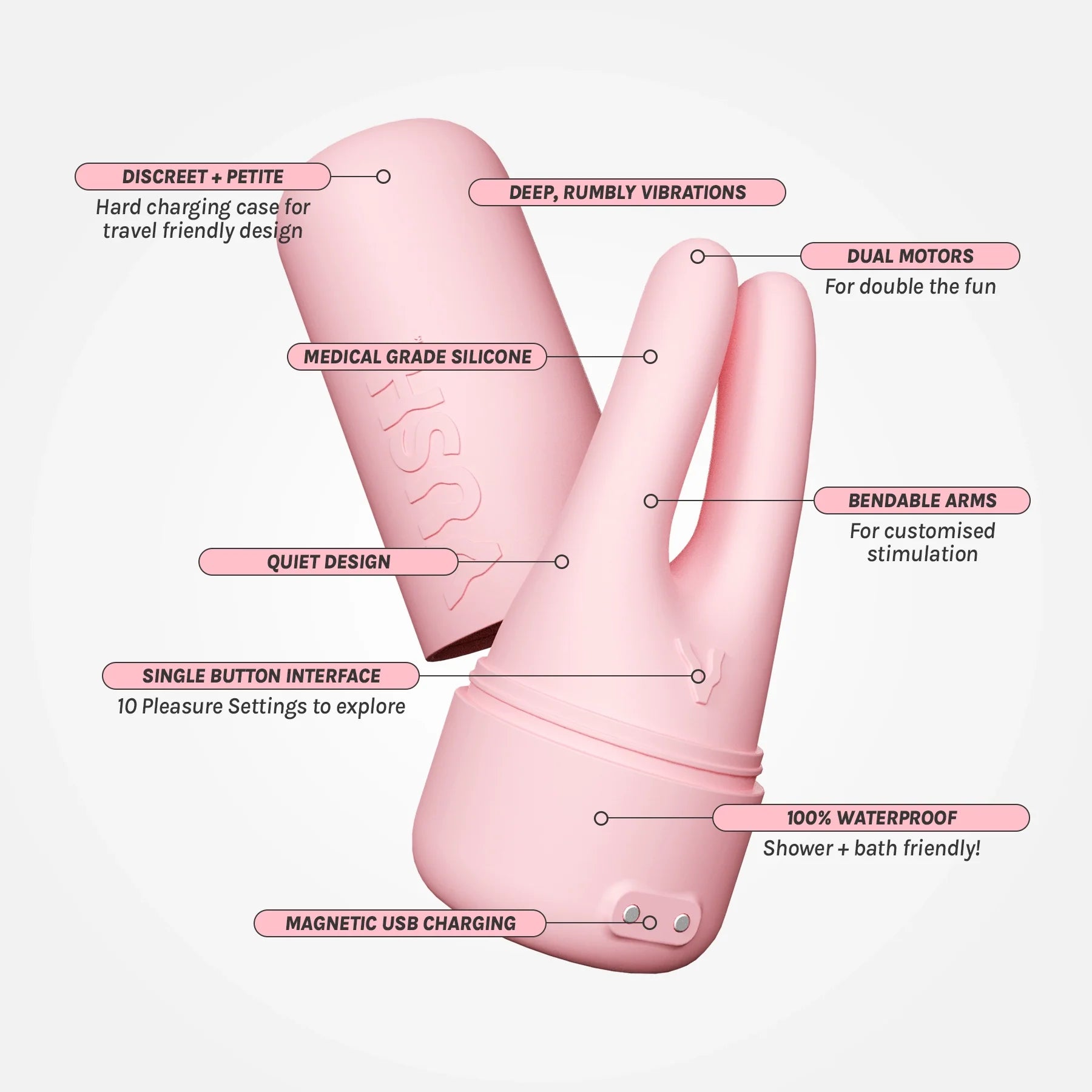 VUSH VUSH Swish Dual Tip Vibrator Sexual Wellness