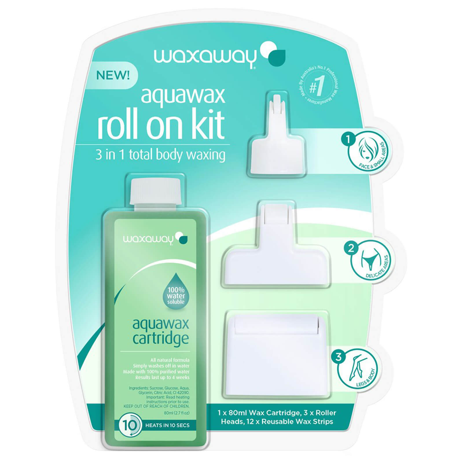 Waxaway Waxaway Aquawax Roll On Kit Body Care