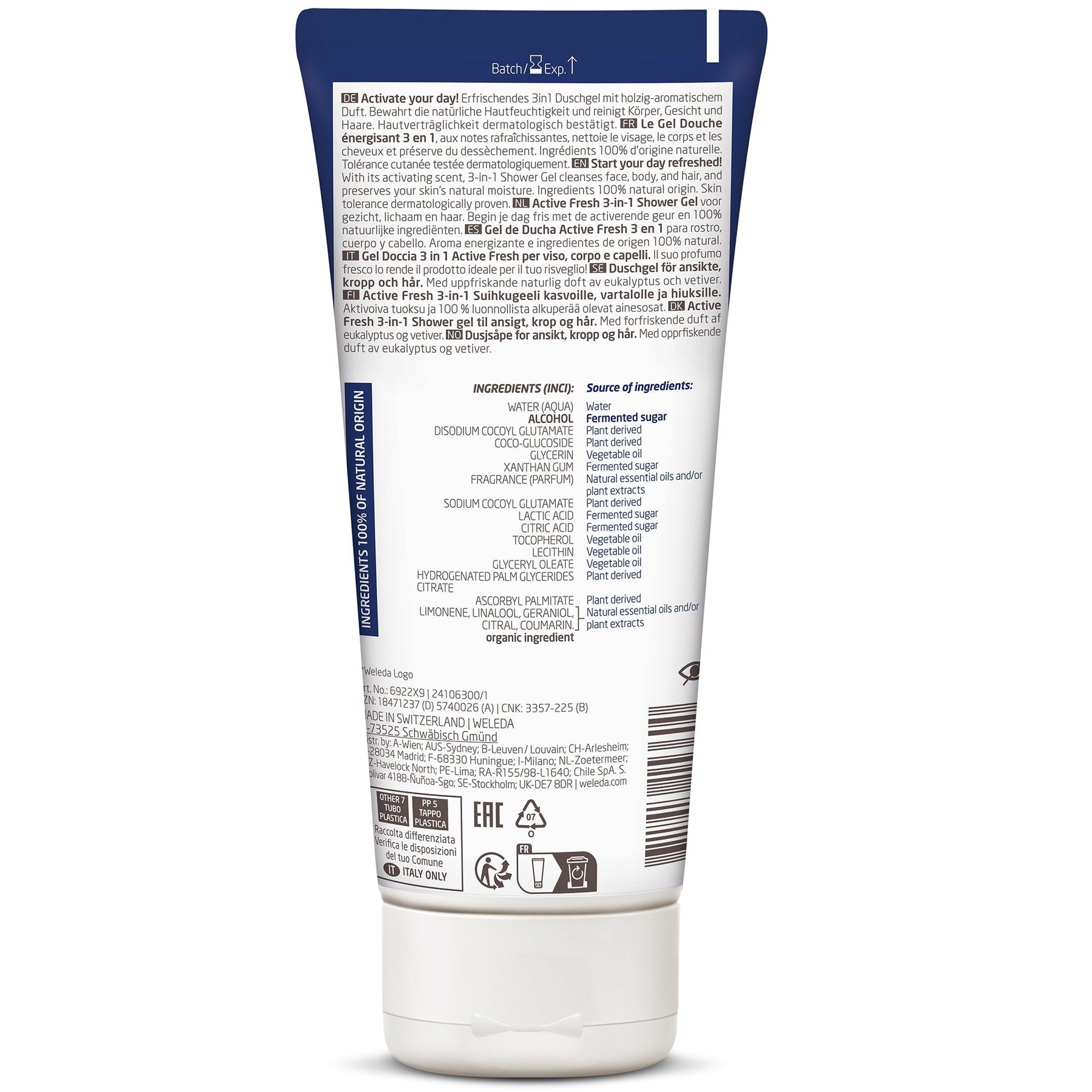Weleda Weleda Men Active Fresh Shower Gel 200ml Body Care