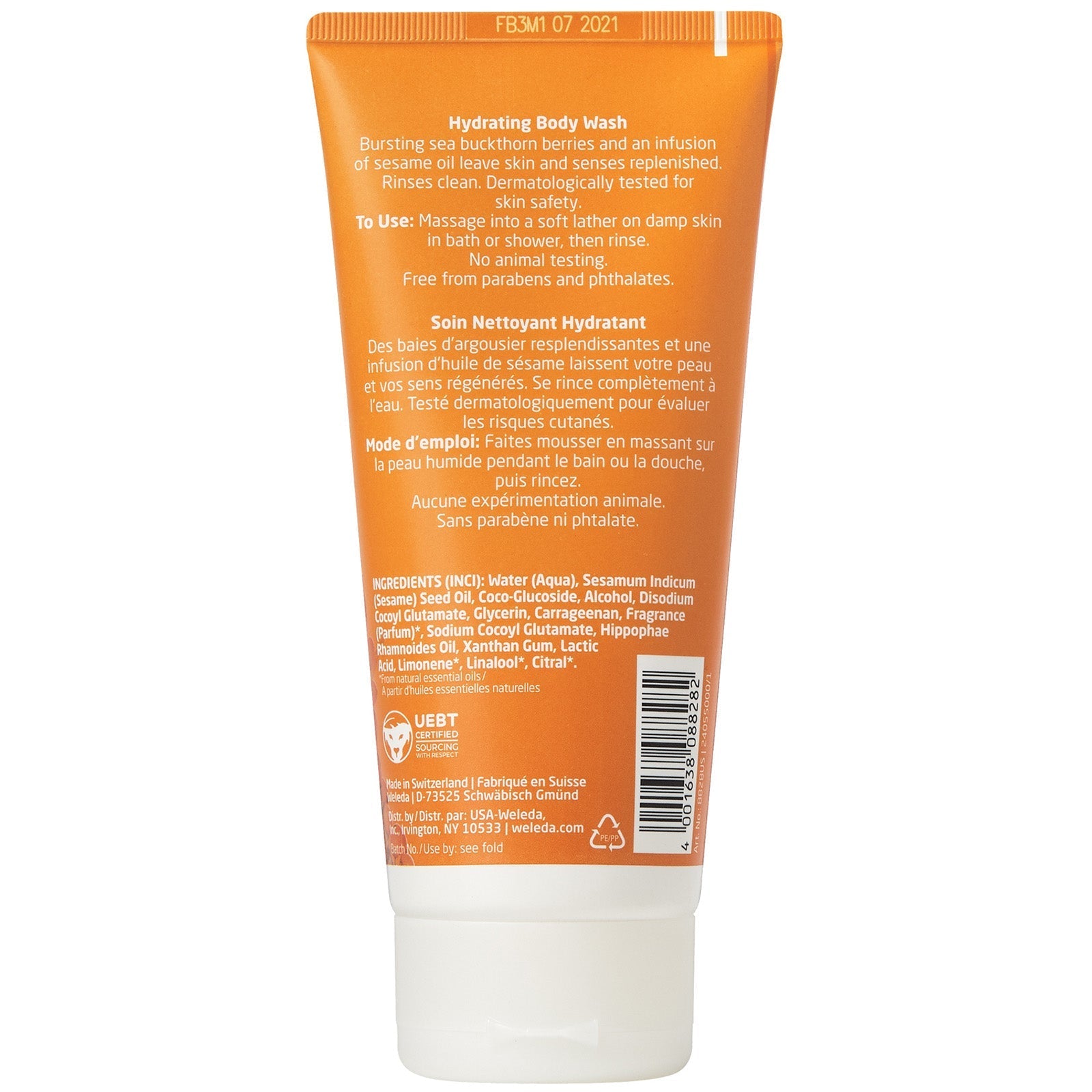 Weleda Weleda Sea Buckthorn Creamy Body Wash 200ml Body Care