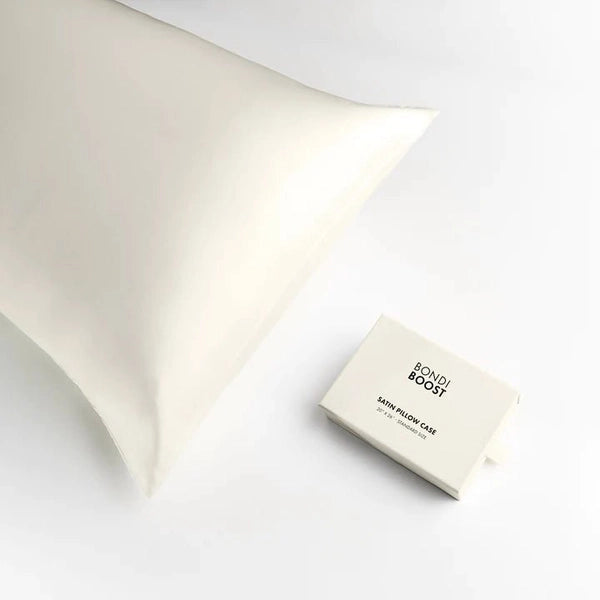 
            
                Load image into Gallery viewer, Bondi Boost Bondi Boost Satin Pillowcase IVORY (Standard Size) Pillowcases
            
        