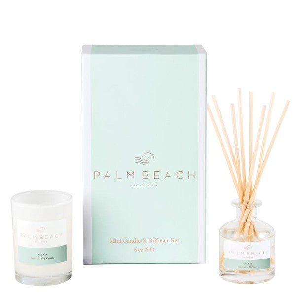 Palm Beach Collection Sea Salt Mini Candle & Diffuser Set